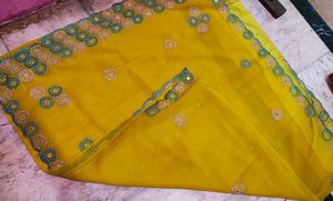 Vibrant Yellow Embellished Saree
