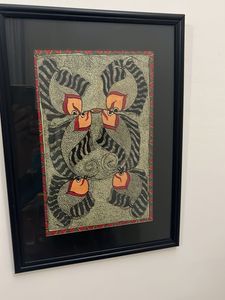 Set of 6 Framed Ethnic Art in wood frame