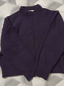 cashmere Purple Knit Pullover Sweater