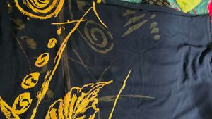 black khadi printed saree🖤💛