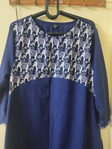 Stylish Blue Kurta with Unique Print