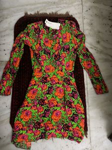 Zara Vibrant Floral Print Wrap Dress