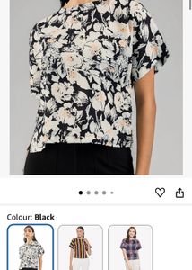 COMBO - Floral Print Top With Black Trousers