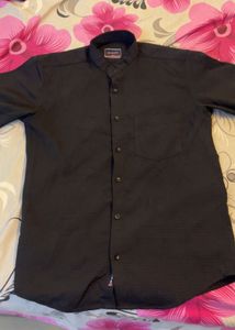 Men's Black Textured Casual Shirt