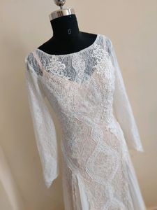 Boho embellish Elegant Lace Wedding Gown