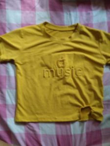 Yellow "Music" Graphic T-Shirt