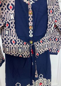 Brand New Navy Blue Long Kurta with Jacket