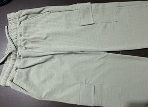 Light Green Textured Joggers