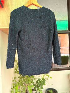 Sparkly V-Neck Tunic Top