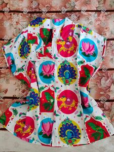 Vibrant Ethnic shirt Elephant &amp; Peacock Print
