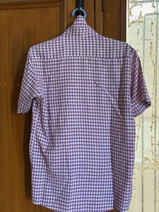 Men's Purple Gingham Short Sleeve Shirt