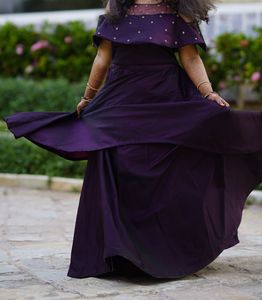 Elegant Purple Off-Shoulder Top Skirt