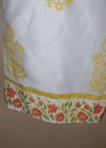 Yellow Kurta Set with White Pants