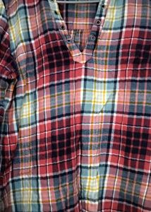 Colorful Plaid Button-Up Top