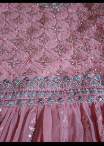 Beautiful Pink Sequined Anarkali Kurta Set