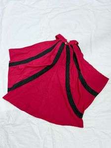 Maroon balloon sleeve top