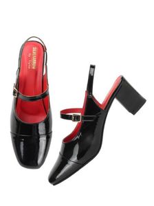 Black Block Heel Pumps