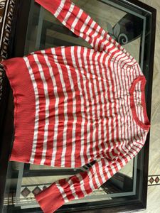 Red &amp; White Striped Sweater