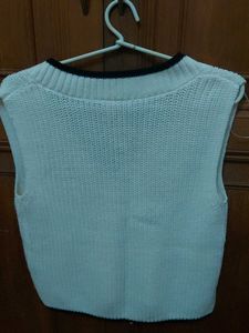 Cream V-Neck Sweater Vest