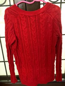 Tommy Hilfiger Red Cable Knit Sweater