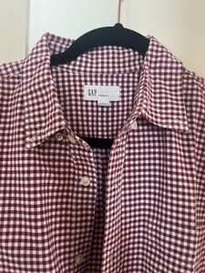 GAP SHIRT - Men's Red Gingham Button-Down Shir
