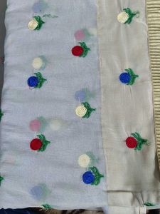Elegant Embroidered Chanderi Saree