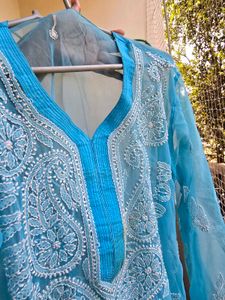 Beautiful Blue Chikankari Kurta