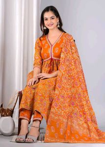 Jaipuri Print Cotton Alia-cut Suit