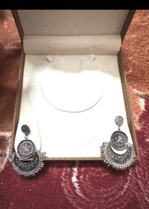 Exquisite Oxidized Silver Statement Earrings