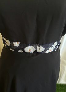 Floral Sleeve Black Dress