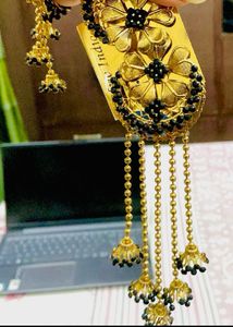 Golden black ear rings