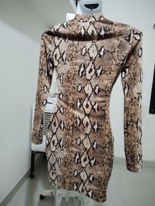 size S - Animal Print full sleeve Bodycon Dress