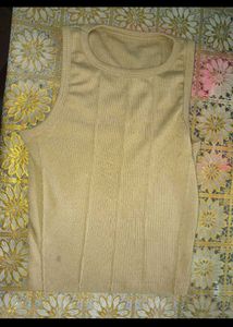Tan Ribbed Tank Top