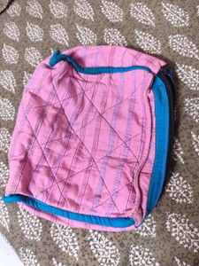 Quilted Pink Stripe Pouch