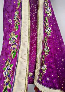Purple Embroidered Saree