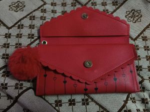Cute Red Wallet with Butterfly Charm