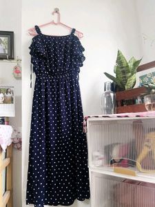 Navy Blue Polka Dot Dress