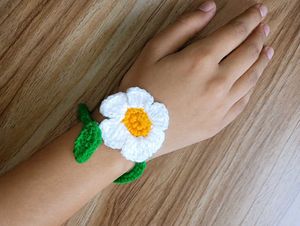 Handmade Crochet Flower Bracelet