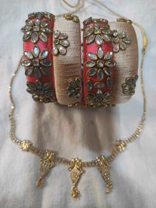 Beautiful Necklace &amp; Handmade Bangles Set