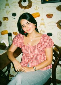 Red and White Korean styled Gingham Top