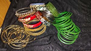 bangles combo multi colour festive green red golde