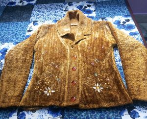 New Condition Beautiful Embroidey Velvet Sweater