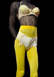 Cute Yellow Polka Dot Bra & Panty Set