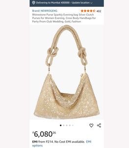 Rhinestone Golden Purse