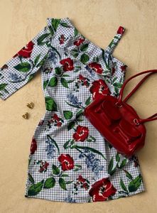 Floral Print One-Shoulder Dress