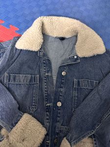 Denim Jacket with Sherpa Collar