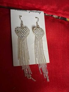 Heart Tassel Drop Earrings