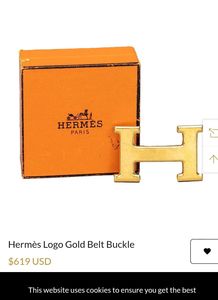 Hermes Logo Gold Belt Buckle