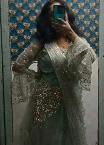 Ice Blue Designer Gown