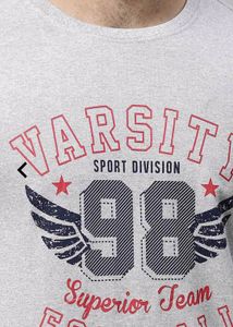 OlTypography Print Slim Fit Crew-Neck T-shirt Gray